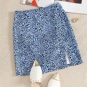 Blue leopard print Skirt